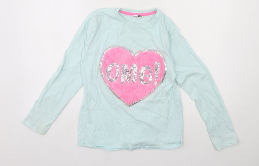 PEP & CO Girls Blue  Jersey Basic T-Shirt Size 10-11 Years  - OMG