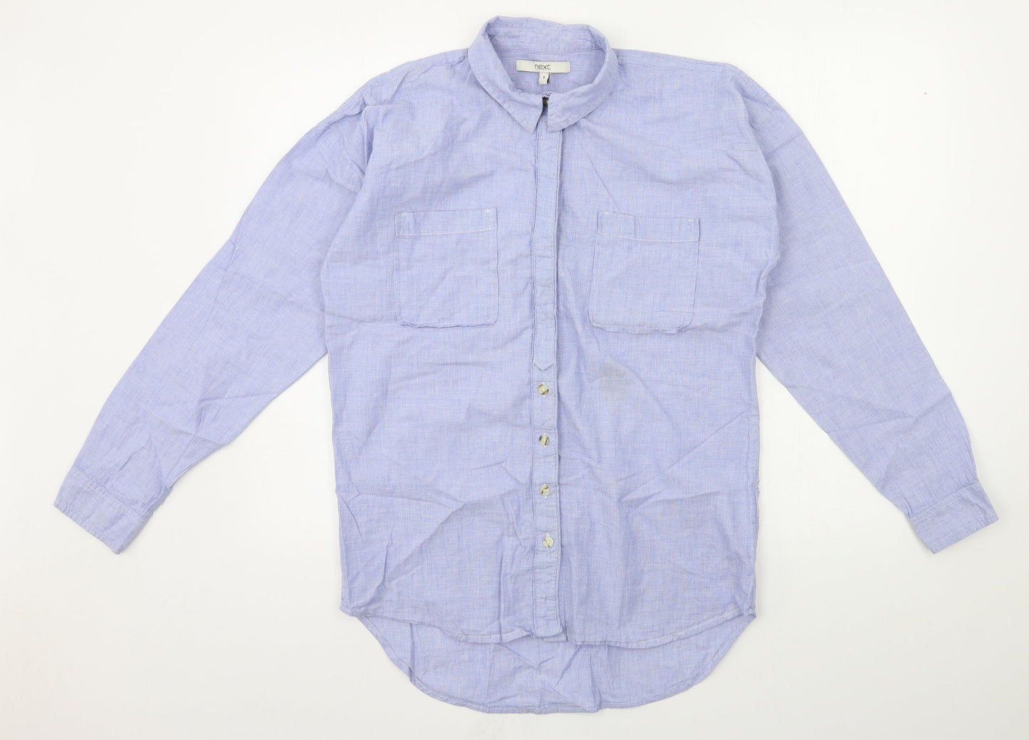 NEXT Womens Blue   Basic Button-Up Size 8