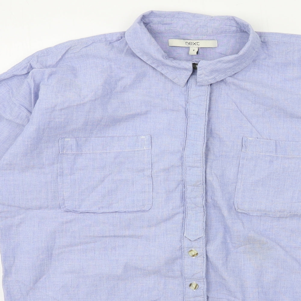 NEXT Womens Blue   Basic Button-Up Size 8