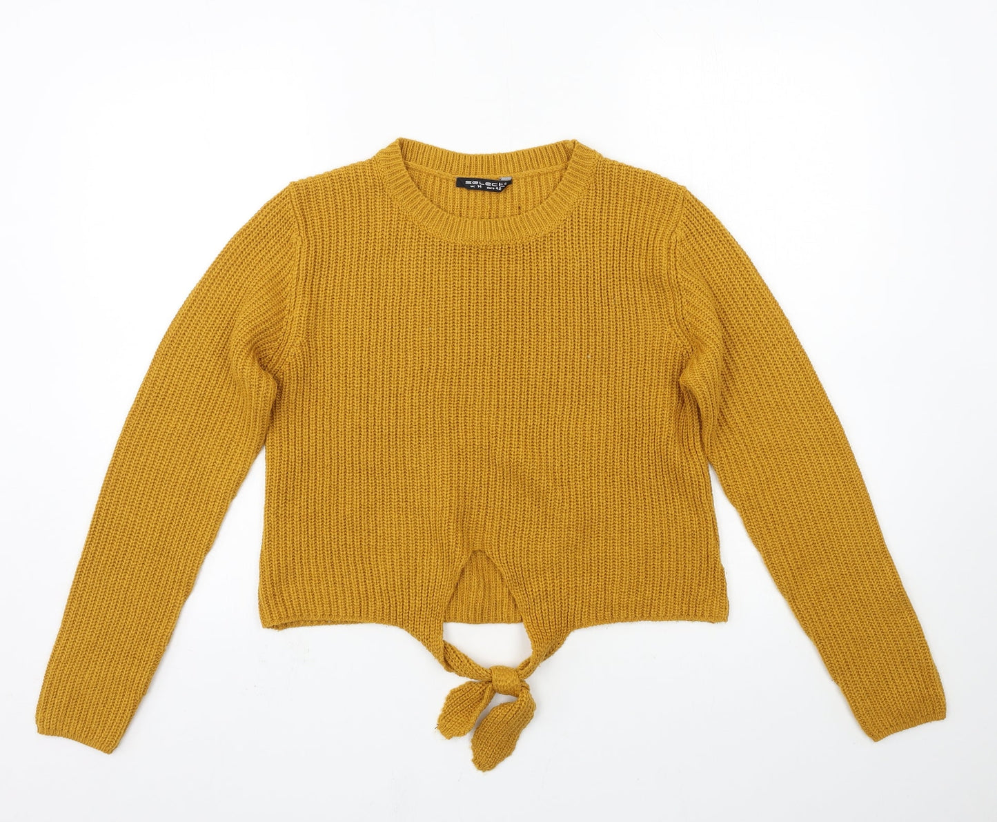 Select Womens Yellow  Knit Pullover Jumper Size 14