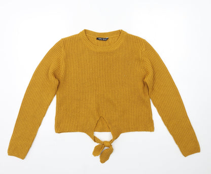 Select Womens Yellow  Knit Pullover Jumper Size 14