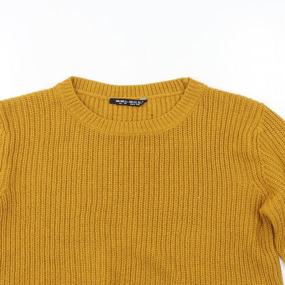 Select Womens Yellow  Knit Pullover Jumper Size 14