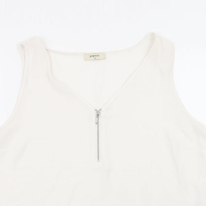 Papaya Womens White   Basic Blouse Size 14