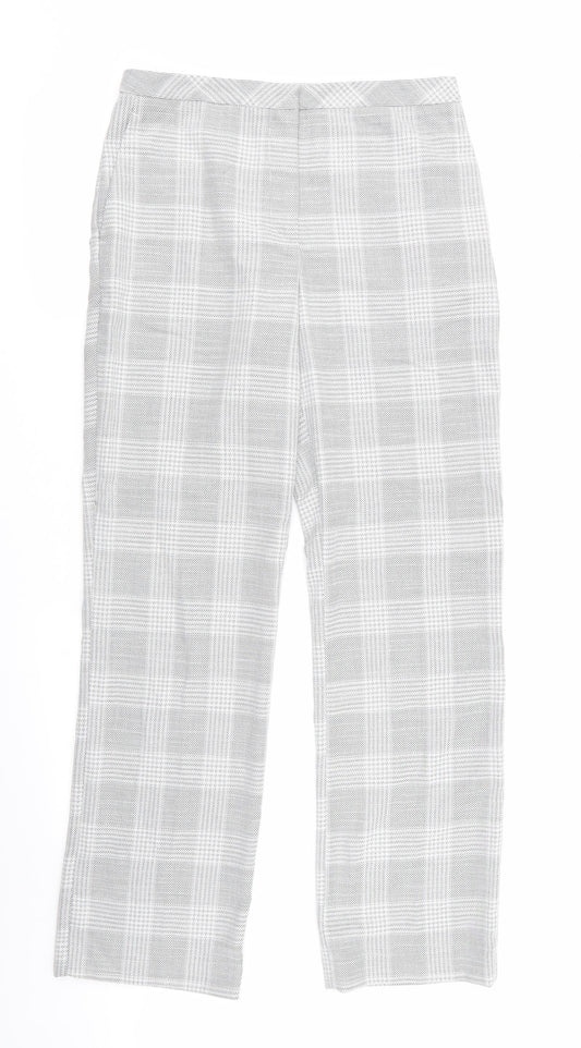 H&M Womens Multicoloured Check  Trousers  Size 12 L31 in