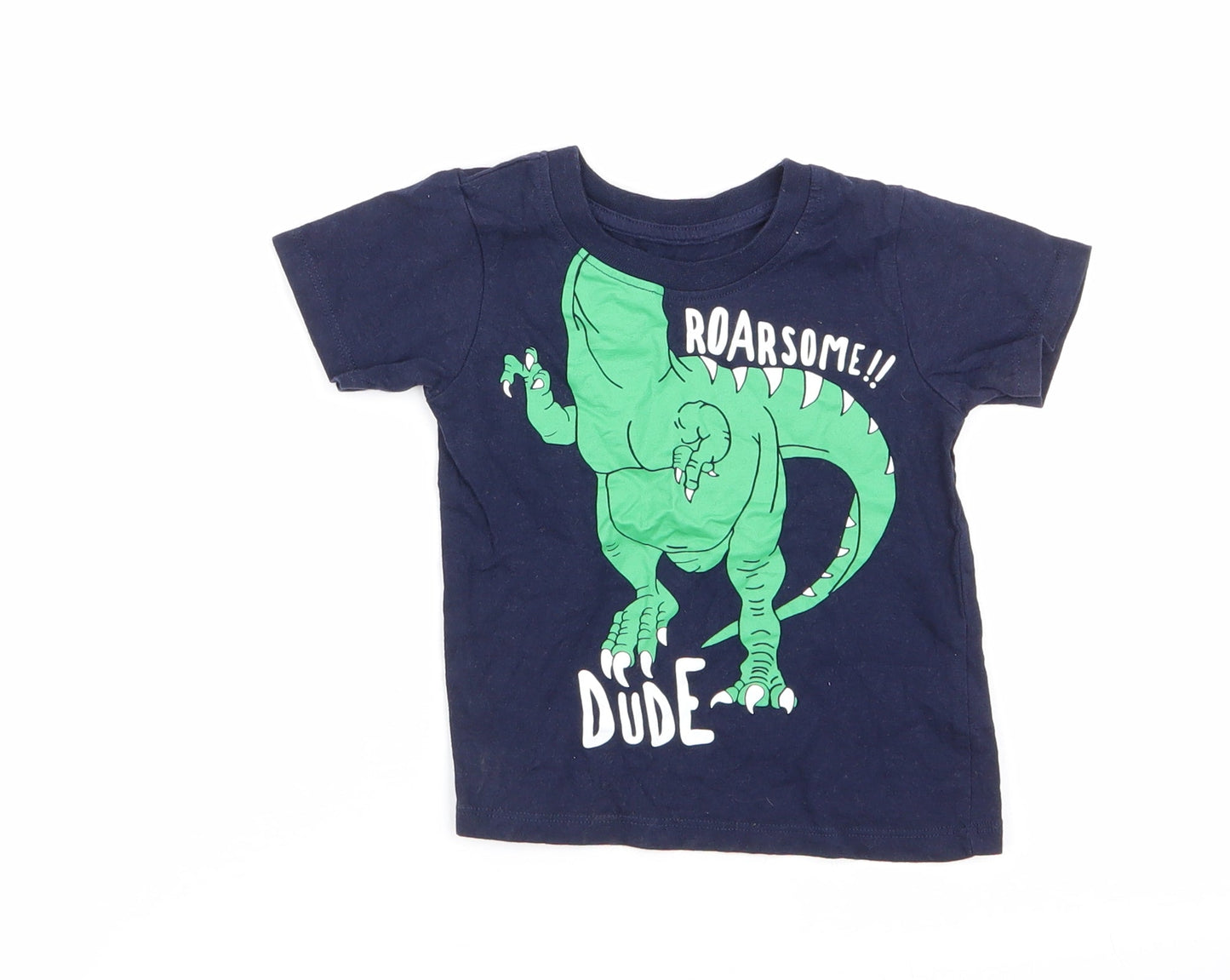 Primark Boys Blue Animal Print  Basic T-Shirt Size 12-18 Months
