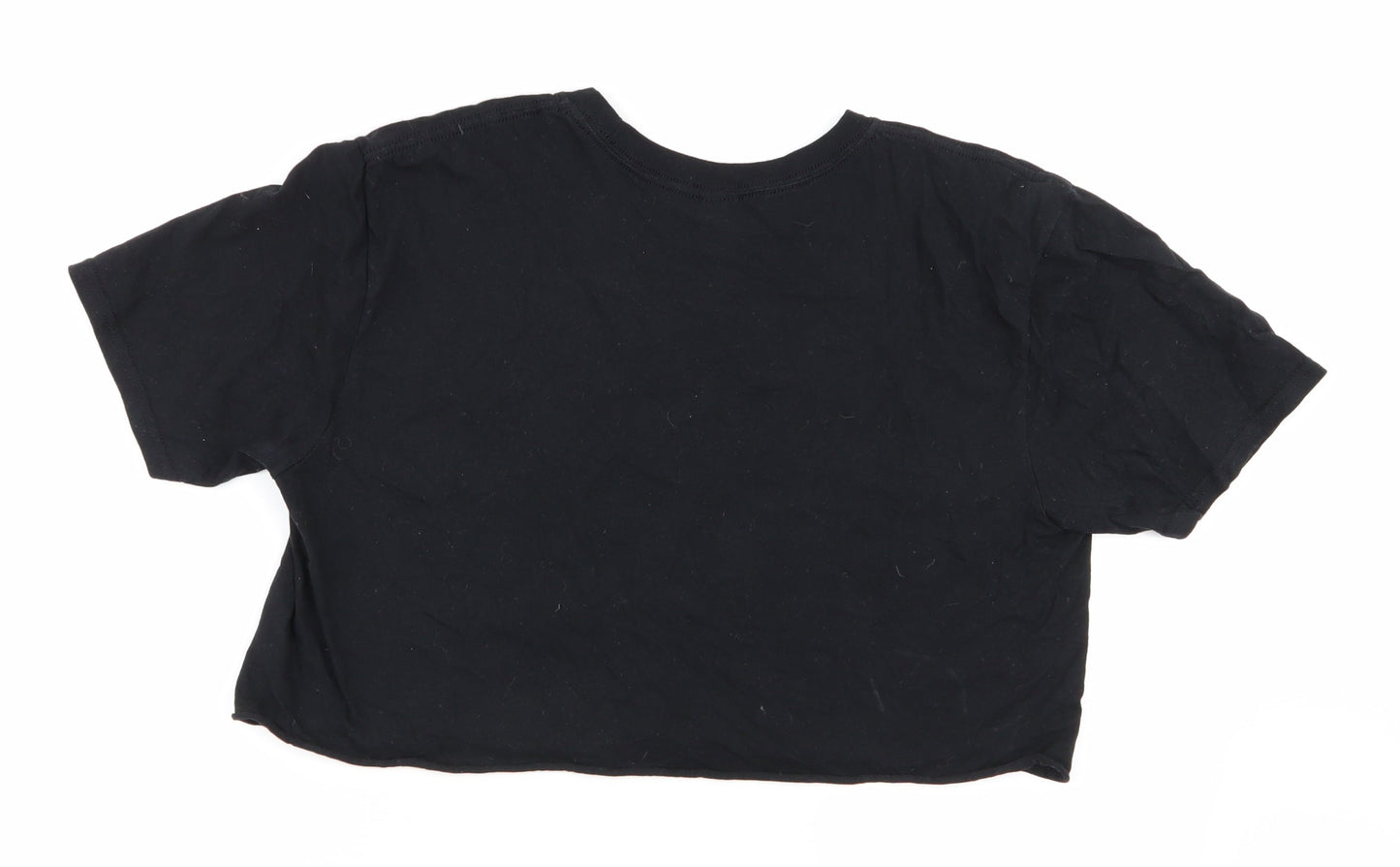 Gildan Womens Black   Basic T-Shirt Size L  - crop