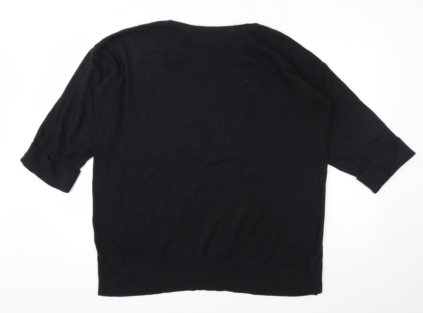 Wallis Womens Black Geometric  Pullover Jumper Size L