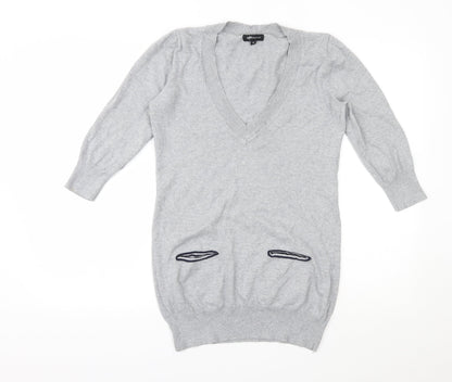 INTERNACIONALE  Womens Grey Geometric  Pullover Jumper Size 12