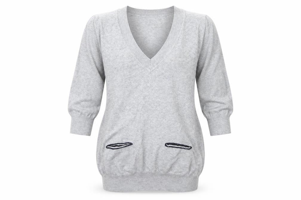 INTERNACIONALE  Womens Grey Geometric  Pullover Jumper Size 12