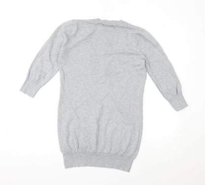 INTERNACIONALE  Womens Grey Geometric  Pullover Jumper Size 12