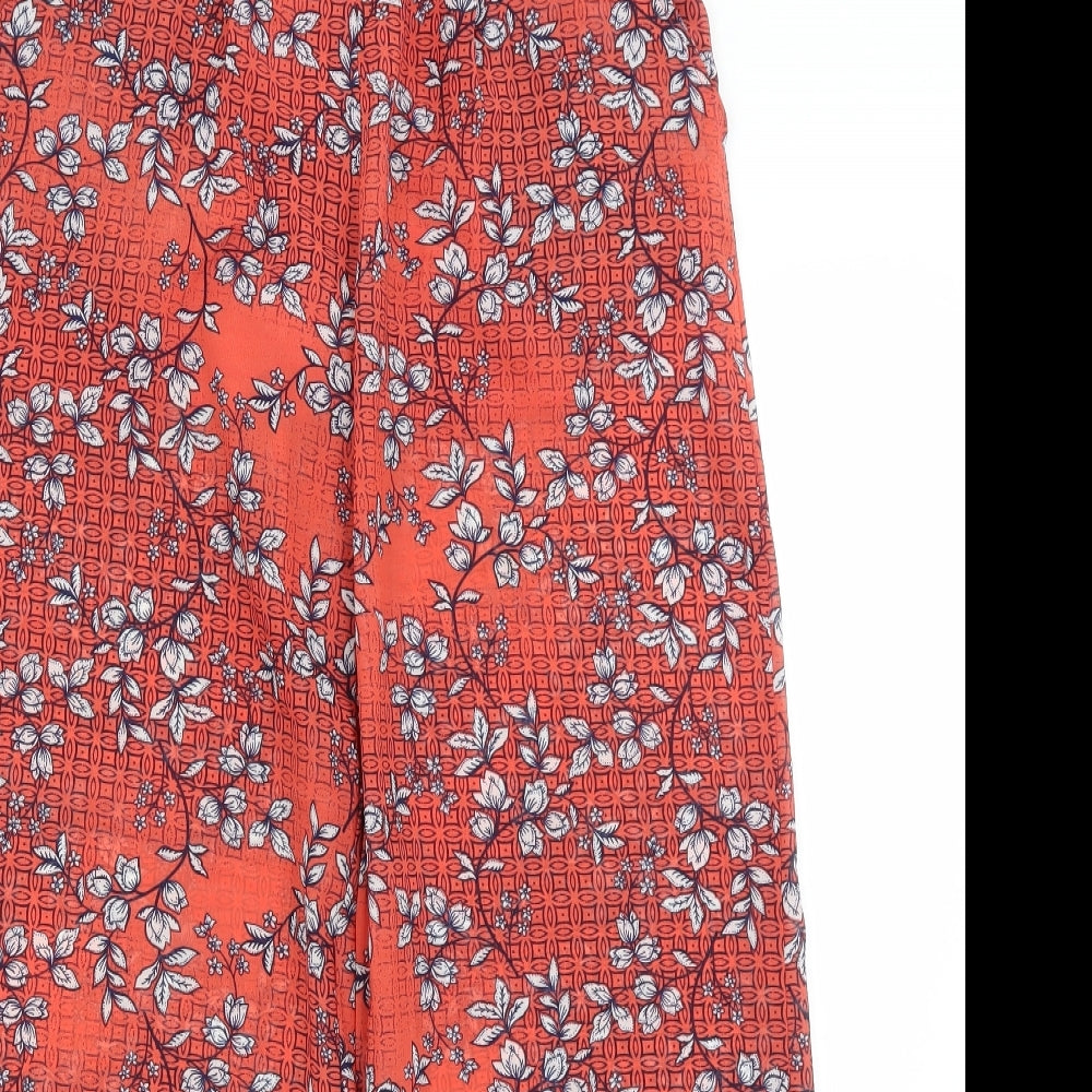 Atmosphere Womens Red Floral  Trousers  Size 8 L30 in