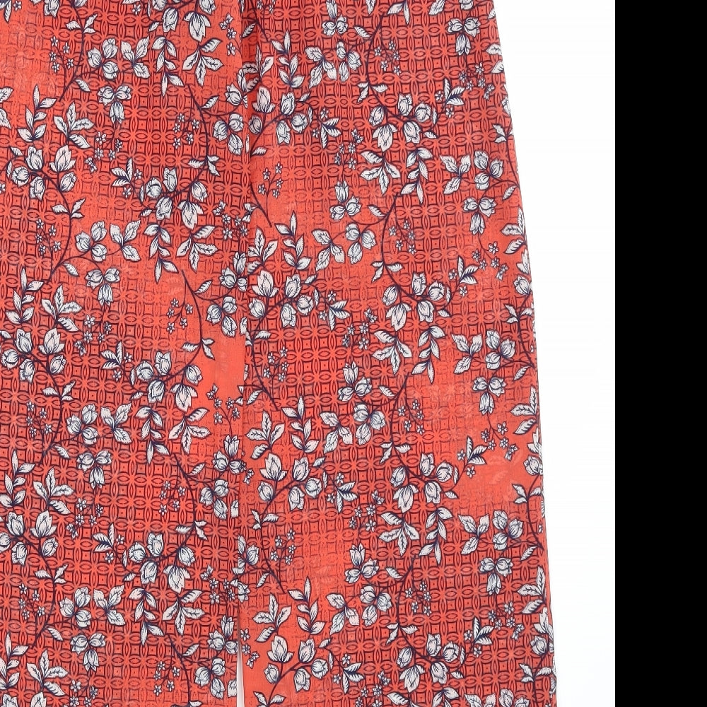 Atmosphere Womens Red Floral  Trousers  Size 8 L30 in
