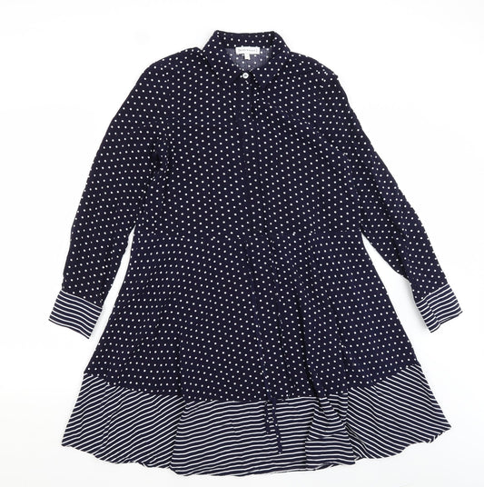 Warehouse Womens Blue Polka Dot  A-Line  Size 6