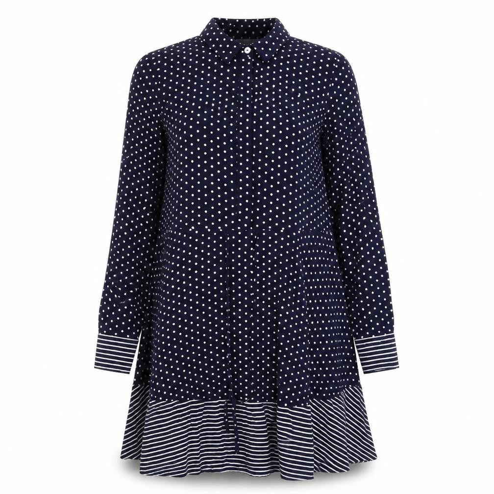 Warehouse Womens Blue Polka Dot  A-Line  Size 6
