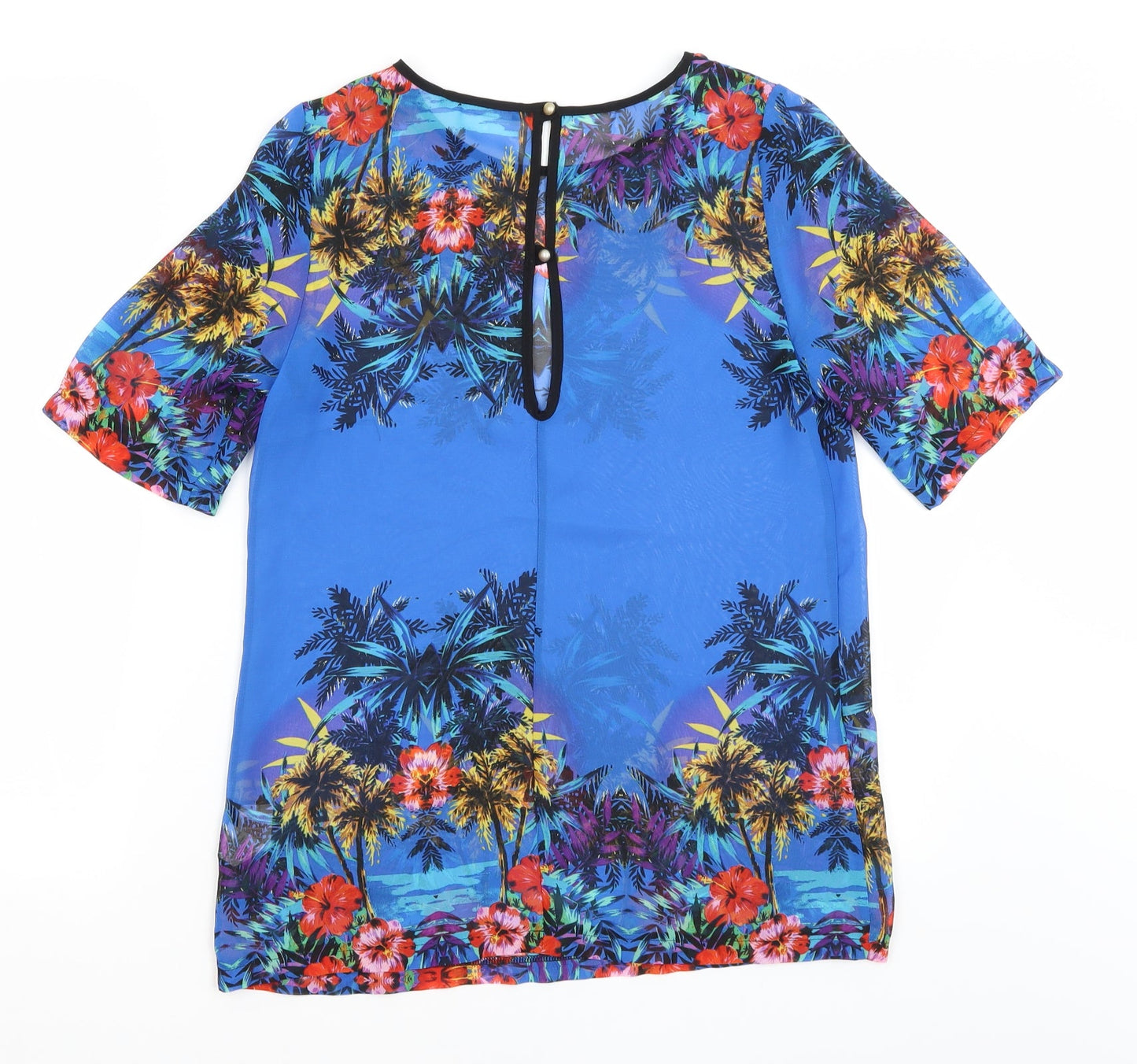 Atmosphere Womens Blue Floral  Basic Blouse Size 10