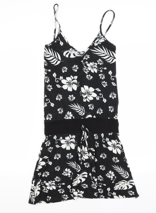 Multiply Womens Black Floral  Mini  Size 10