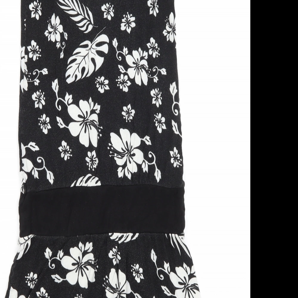 Multiply Womens Black Floral  Mini  Size 10