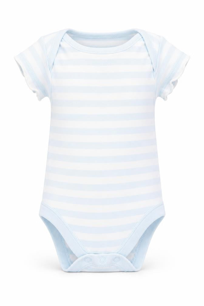 Marks & Spencer Baby Blue Striped  Romper One-Piece Size 0-3 Months
