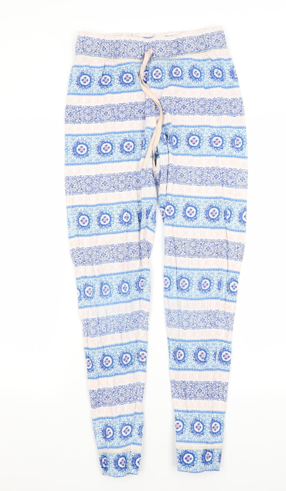 Tu Womens Blue Paisley  Capri Trousers Size 8 L26 in