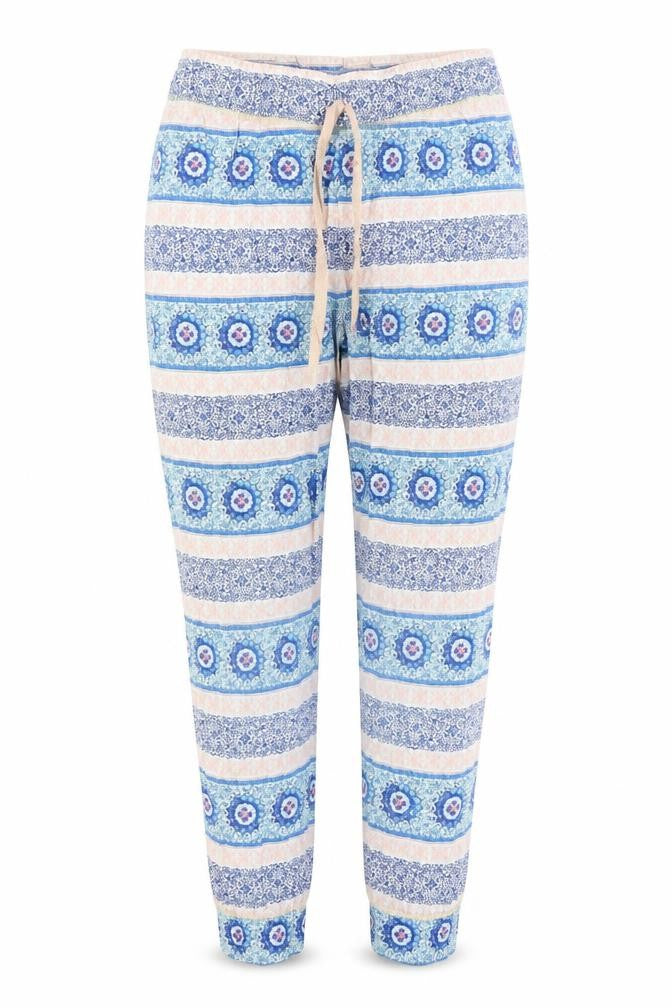 Tu Womens Blue Paisley  Capri Trousers Size 8 L26 in