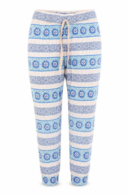 Tu Womens Blue Paisley  Capri Trousers Size 8 L26 in