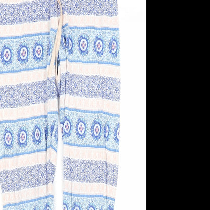 Tu Womens Blue Paisley  Capri Trousers Size 8 L26 in