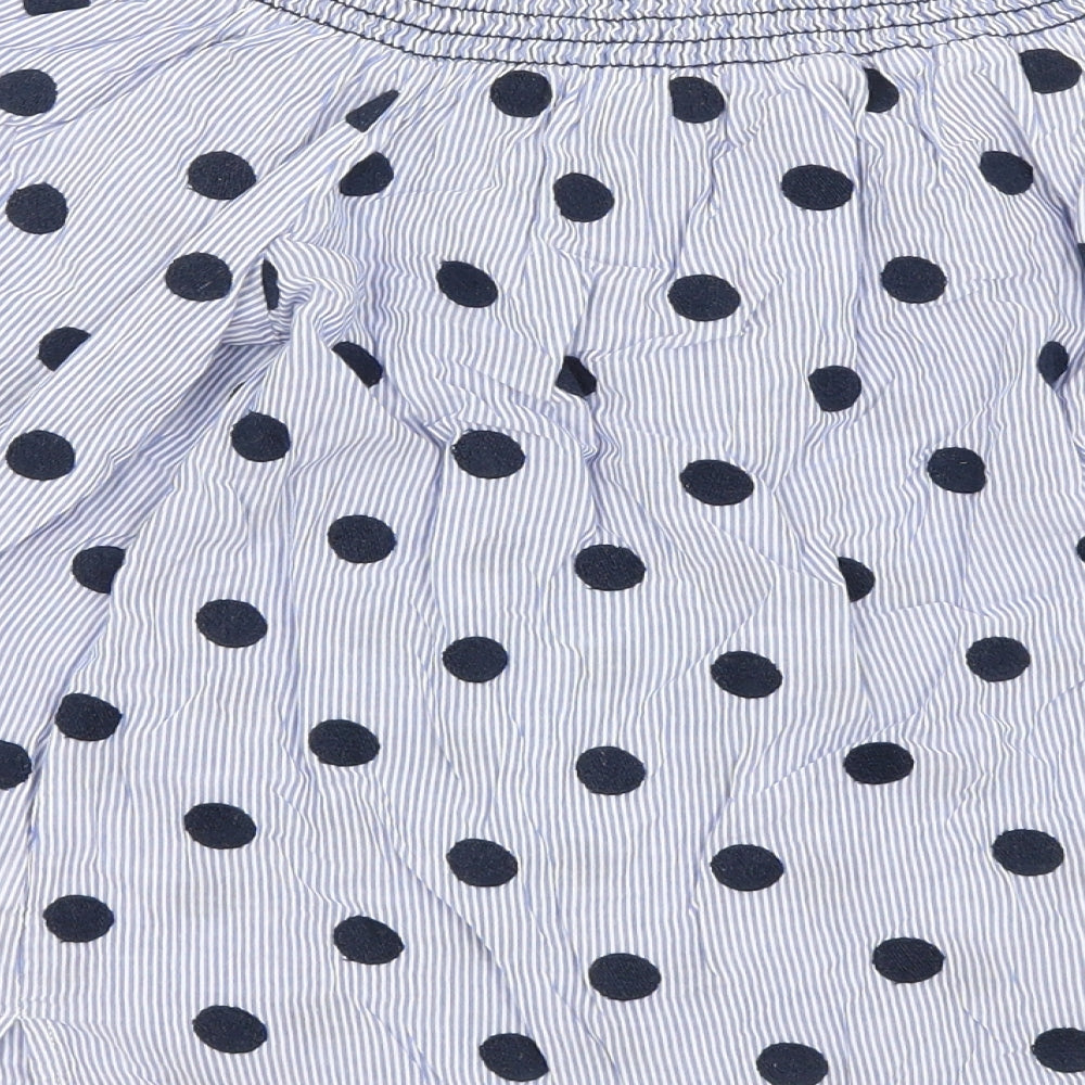TU Womens Blue Polka Dot  Basic Blouse Size 8