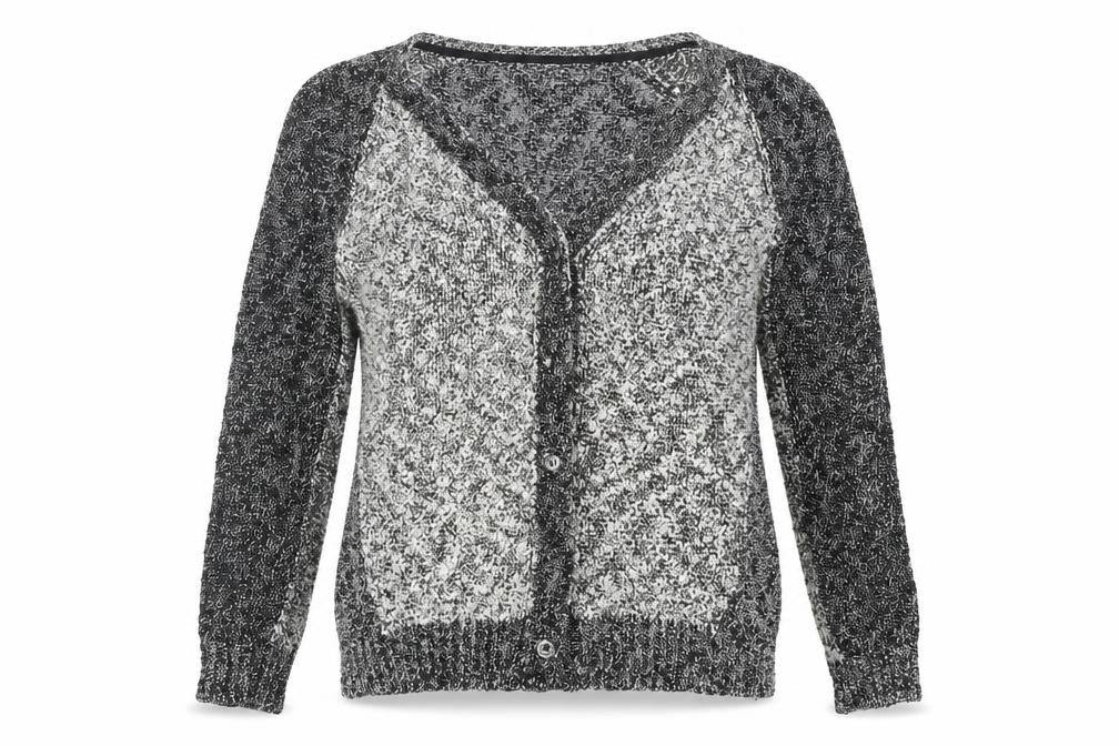 Marks & Spencer Womens Grey Houndstooth  Cardigan Jumper Size 12