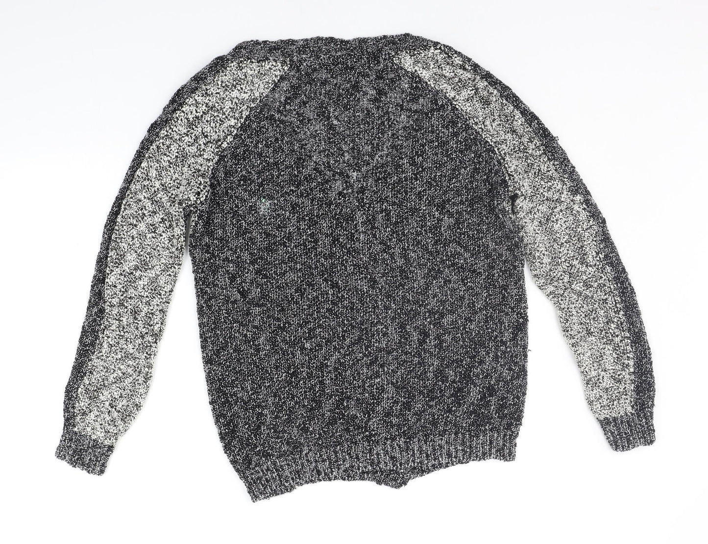 Marks and Spencer Womens Grey Houndstooth  Cardigan Jumper Size 12