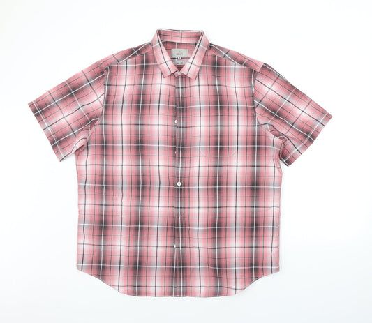 Marks and Spencer Mens Red Check   Button-Up Size XL
