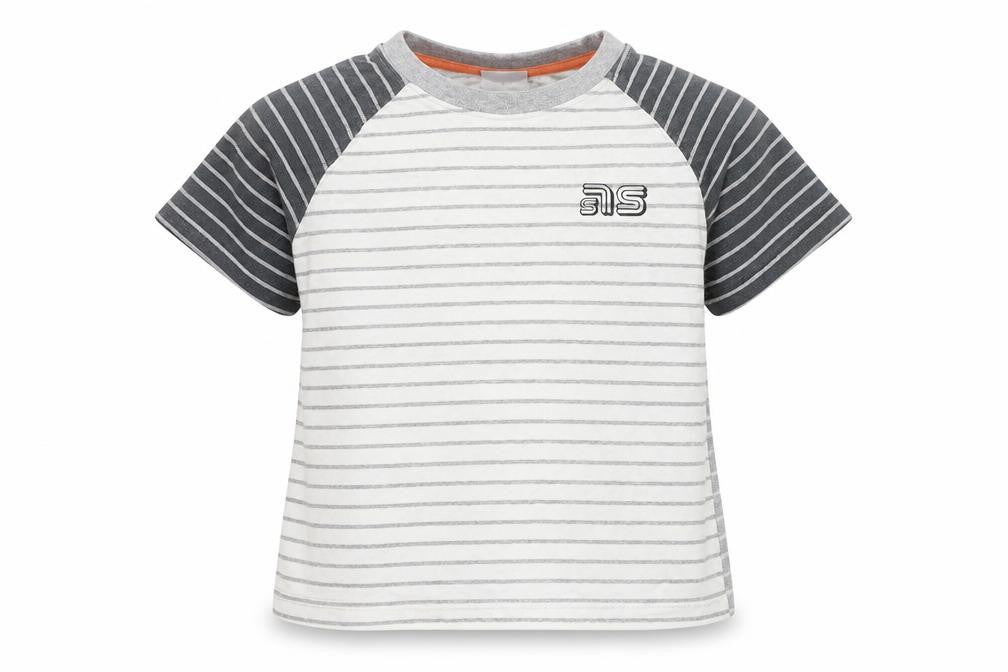 ETHAUSTIN Boys Grey Striped  Basic T-Shirt Size 3-4 Years