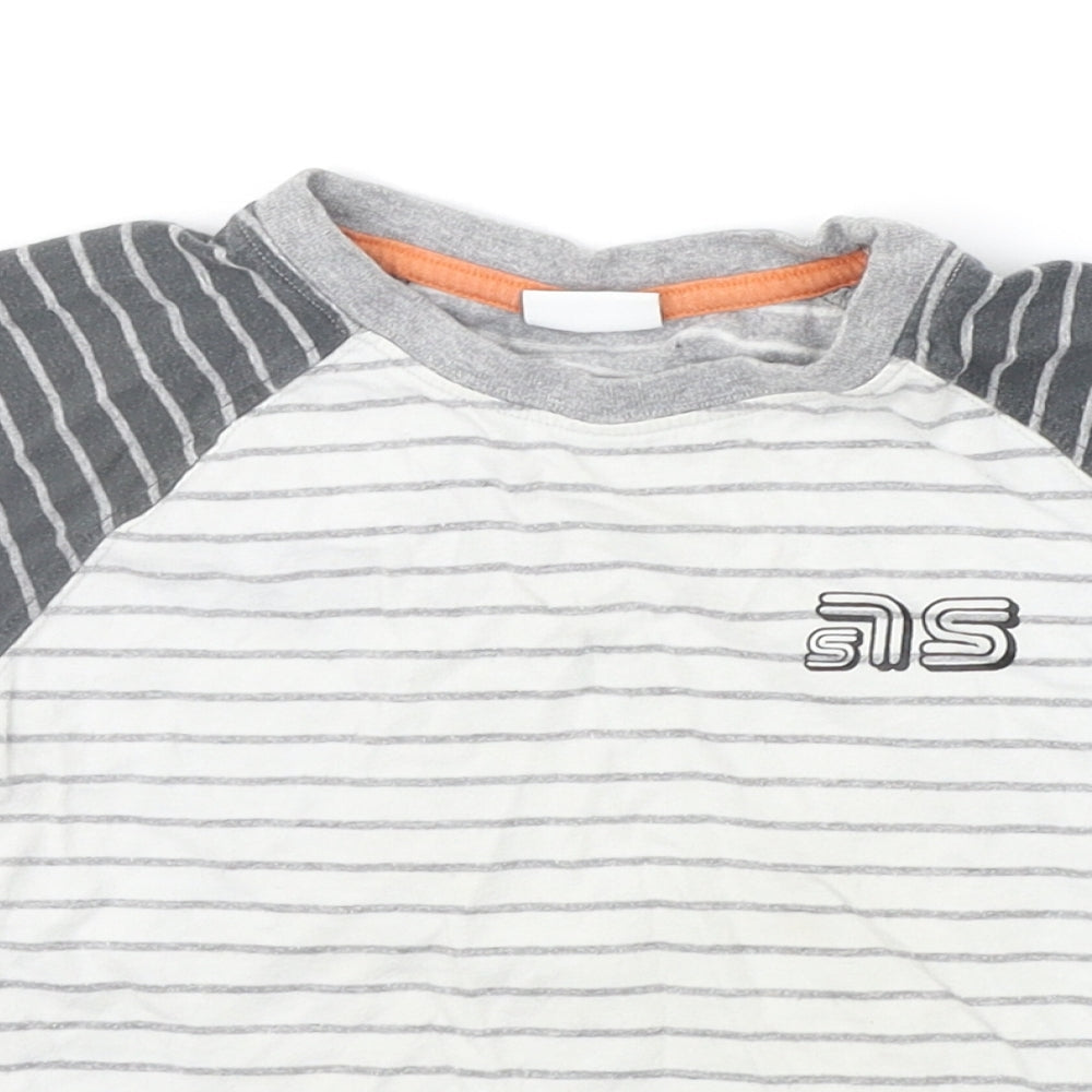 ETHAUSTIN Boys Grey Striped  Basic T-Shirt Size 3-4 Years