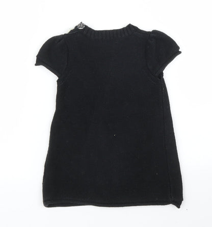 Next Girls Black   Jumper Dress  Size 2 Years