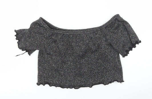Cameo Rose Womens Silver   Cropped Blouse Size 12