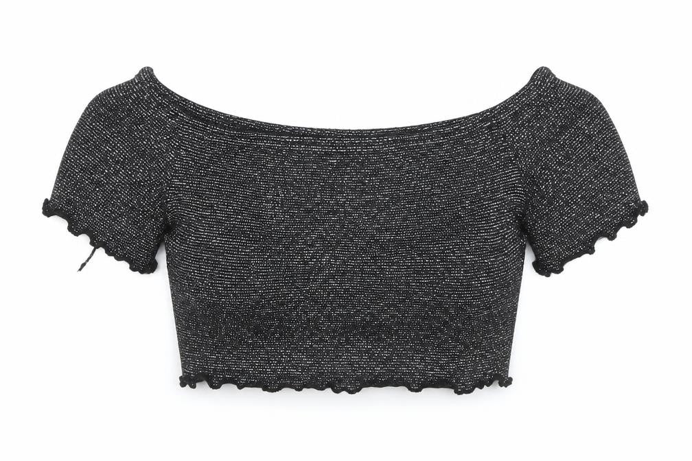 Cameo Rose Womens Silver Cropped Blouse Size 12