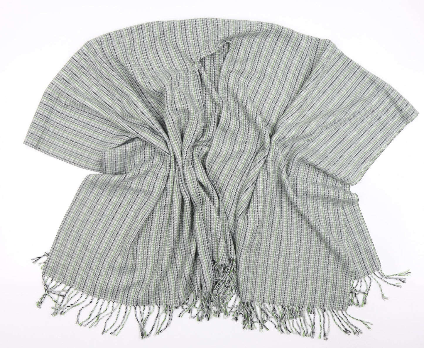TCM Womens Green Striped Knit Jacket Poncho One Size