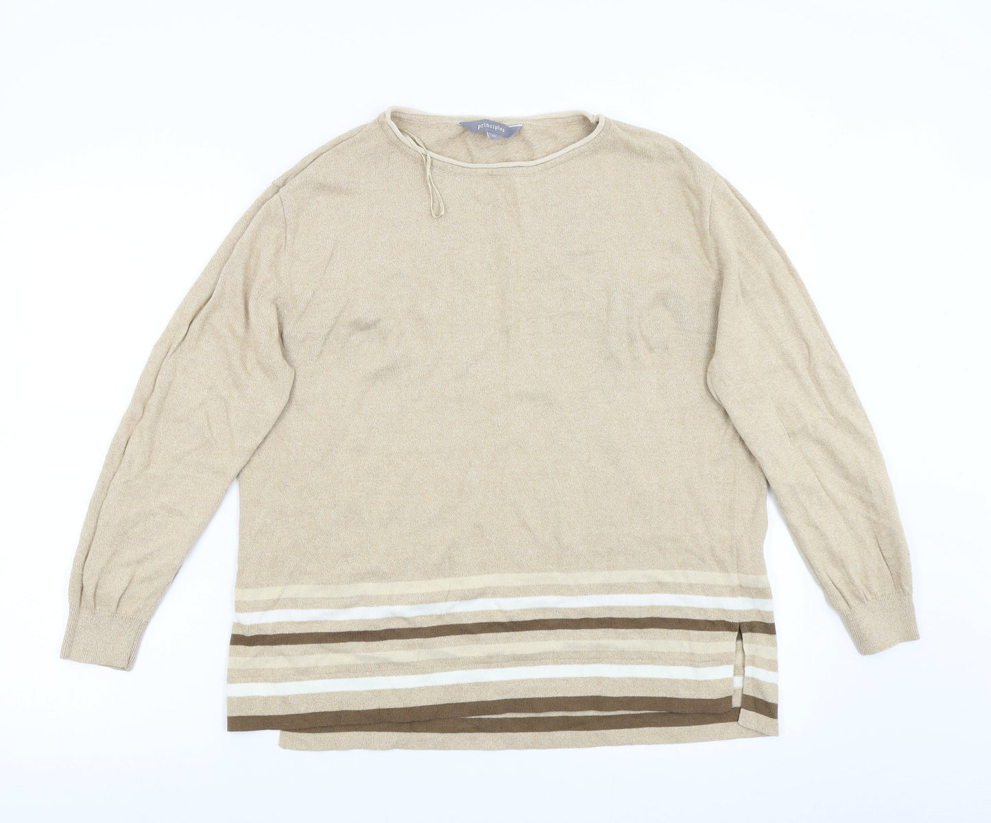 Principles Womens Beige  Knit Pullover Jumper Size 14