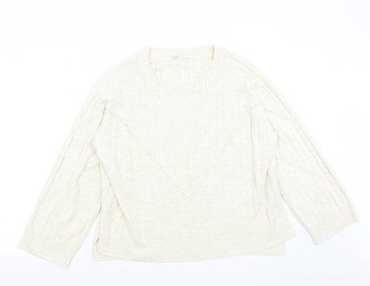 Only Womens Beige  Knit Pullover Jumper Size M