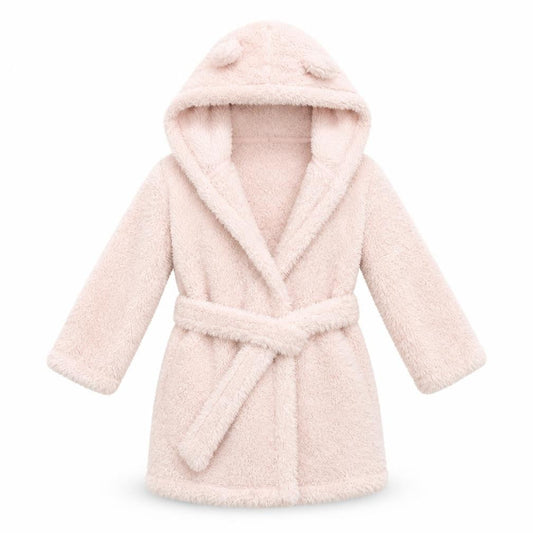 La Redoute Girls Pink Solid Fleece  Gown Size 4 Years