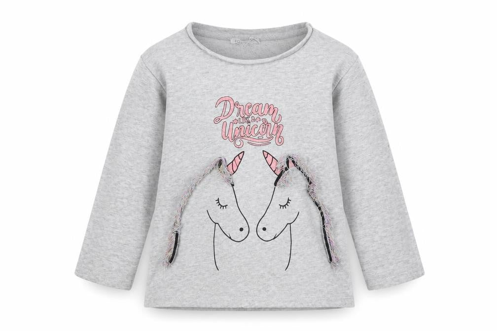 Primark Girls Grey   Pullover Sweatshirt Size 6-7 Years  - Unicorn