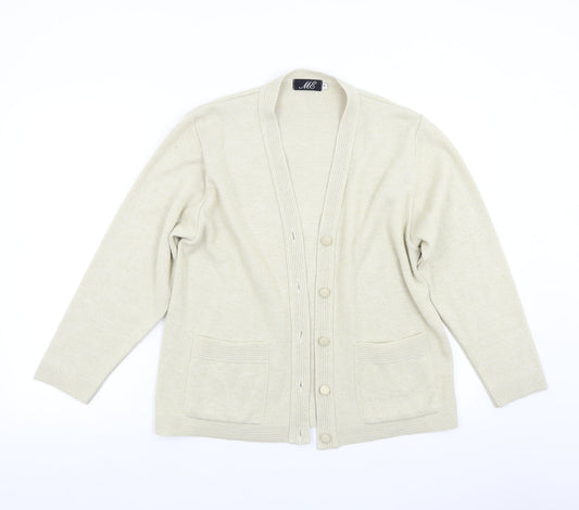 ME Womens Beige  Knit Cardigan Jumper Size M