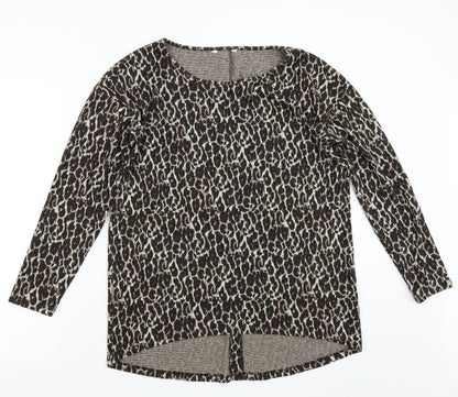 Next Womens Brown Animal Print  Pullover Jumper Size 12