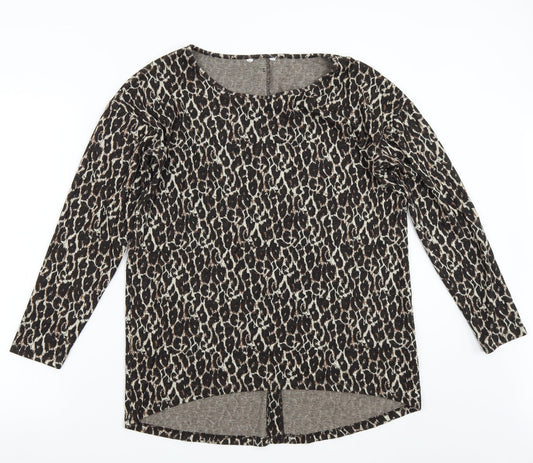 NEXT Womens Brown Animal Print  Pullover Jumper Size 12