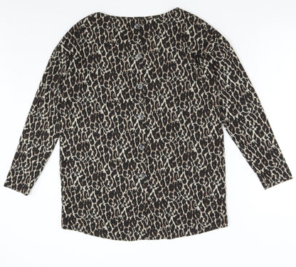 Next Womens Brown Animal Print  Pullover Jumper Size 12