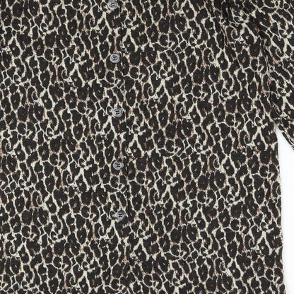 Next Womens Brown Animal Print  Pullover Jumper Size 12
