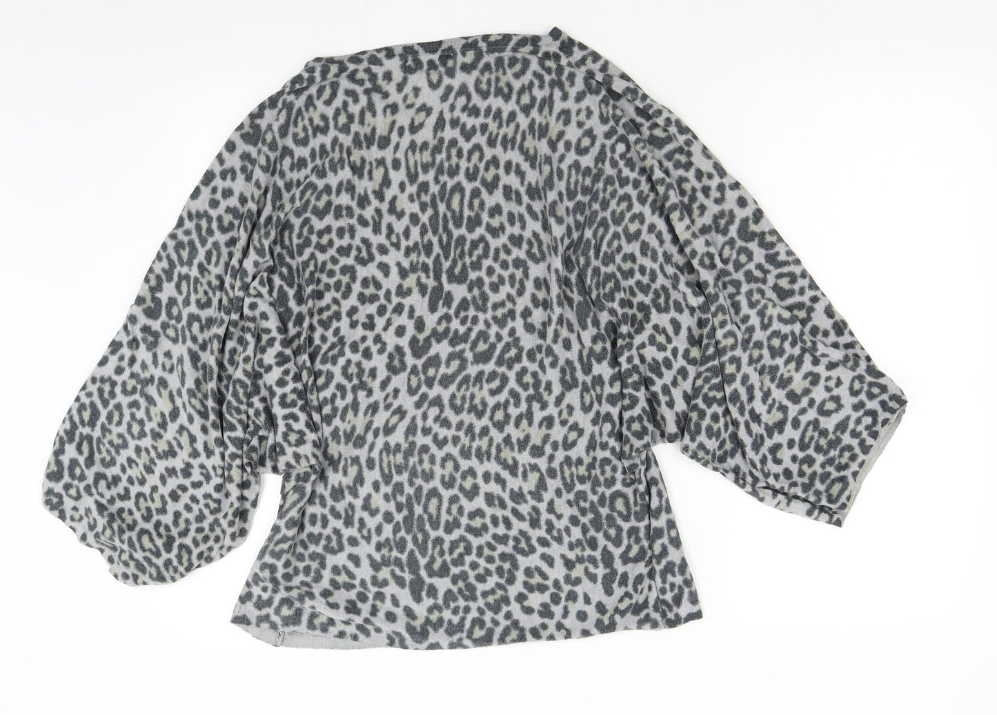 NEXT Womens Grey Animal Print Knit Pullover Jumper Size M