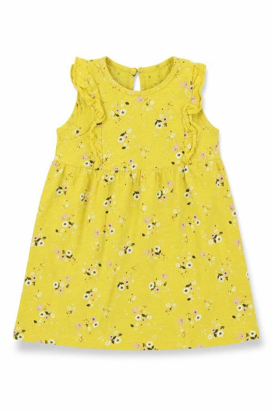 H&M  Girls Yellow Floral  A-Line  Size 12-18 Months