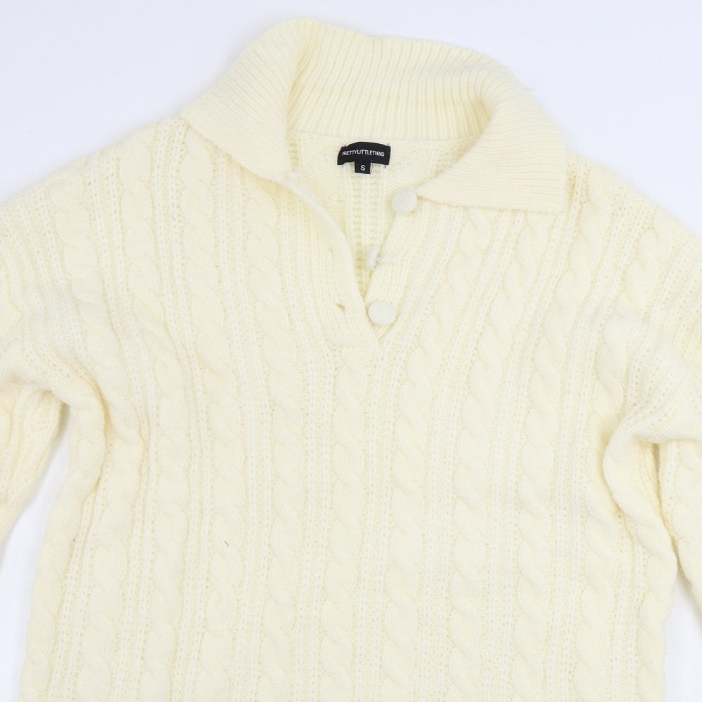 PRETTYLITTLETHING Womens Ivory   Pullover Jumper Size S