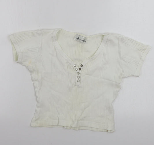 Collectables  Womens Ivory   Basic T-Shirt Size XL