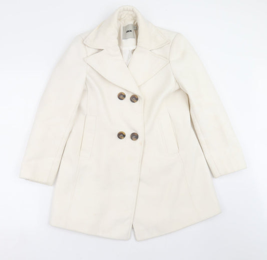 ASOS Womens Ivory   Pea Coat Coat Size 8